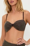 Beach Riot Paula Rhinestone Bikini Top In Black