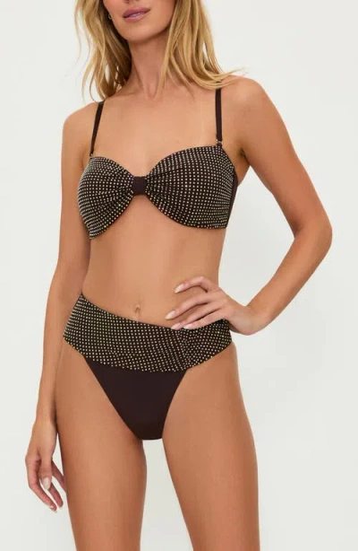 Beach Riot Paula Rhinestone Bikini Top In Java Jewel