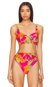 Beach Riot Palm Beach Camilla Bikini Top In Hibiscus Sunset