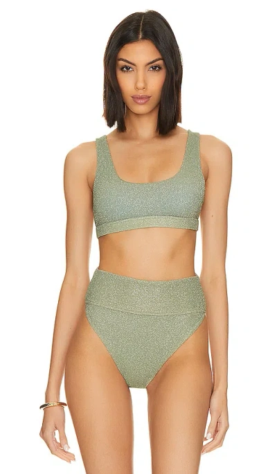 Beach Riot Peyton Bikini Top In Beryl Green