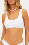 Beach Riot Peyton Ribbed Bikini Top In White