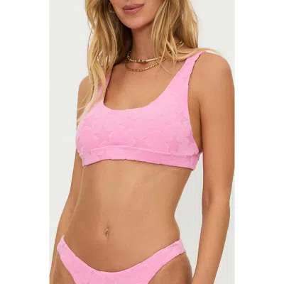 Beach Riot Peyton Textured Bikini Top In Prism Pink Star