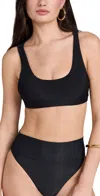 Beach Riot Peyton Ribbed Bikini Top In Black