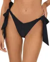 Beach Riot Philippa Side Tie Rib Bikini Bottoms In Black