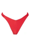 Beach Riot Phoebe High Cut Bikini Bottoms In Red