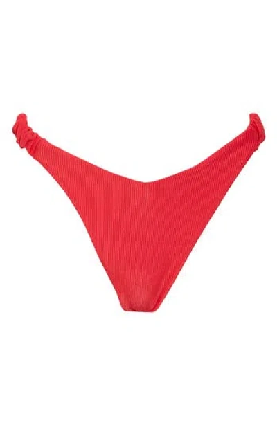Beach Riot Phoebe High Cut Bikini Bottoms In Red