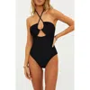 Beach Riot Phoenix Halter One-piece Swimsuit In Black