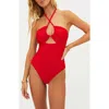 Beach Riot Phoenix Halter One-piece Swimsuit In Red