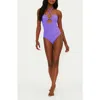 Beach Riot Phoenix Halter One-piece Swimsuit In Ultra Violet