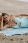 Beach Riot Phoenix Halter One-piece Swimsuit In Blue