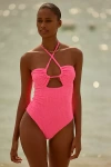 Beach Riot Phoenix Halter One-piece Swimsuit In Pink