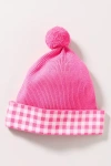 Beach Riot Pink Plaid Pom Pom Beanie In Pink
