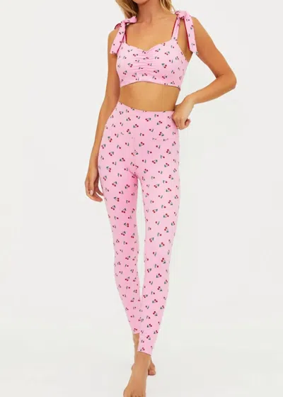 Beach Riot Piper Cherry Graphic Pull-on Legging In Pink