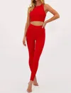 Beach Riot Piper High Waist Leggings In Merry Red In Multi