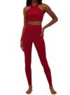 Beach Riot Merlot Piper Shine Legging In Red In Red