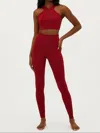 Beach Riot Piper Legging In Rio Red Waffle In Multi