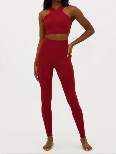 Beach Riot Piper Legging In Rio Red Waffle In Multi