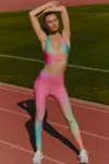 Beach Riot Piper Print Leggings In Pink