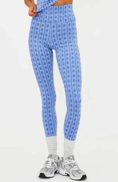 Beach Riot Piper Print Leggings In Blue