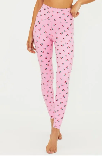 Beach Riot Piper Print Leggings In Pink