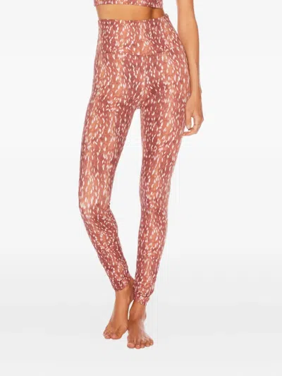 Beach Riot Piper Printed Leggings In Brown