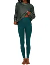 Beach Riot Piper Shine Legging In Pine In Silver