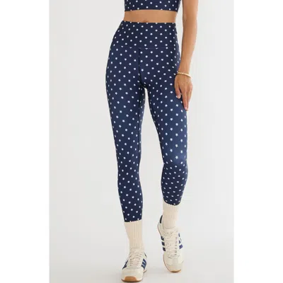 Beach Riot Piper Star Print High Waist Performance Leggings In Blue