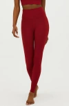 Beach Riot Piper Textured Leggings In Rio Red Waffle