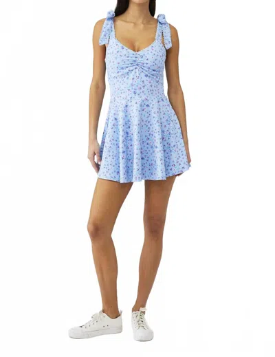 Beach Riot Pixie Tennis Mini Dress In Sky Blue Floral