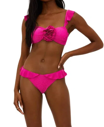 Beach Riot Poppy Top In Fuchsia Peony In Multi