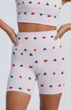 Beach Riot Queen Of Hearts Biker Shorts In White