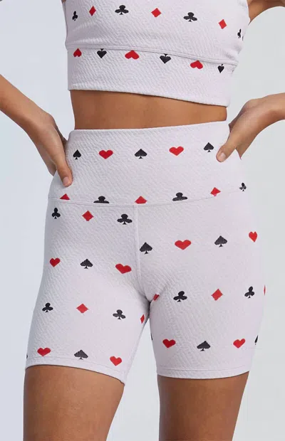 Beach Riot Queen Of Hearts Biker Shorts In White