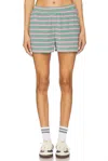 Beach Riot Rayah Short In Sage Bloom Stripe In Multi