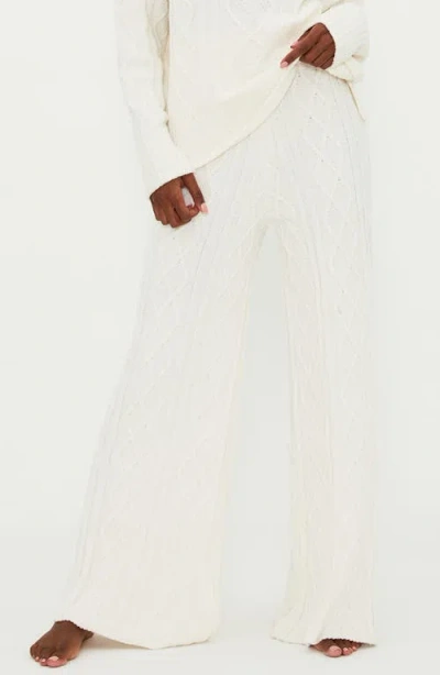 Beach Riot Rayne Cable Knit Pants In Cream Cable