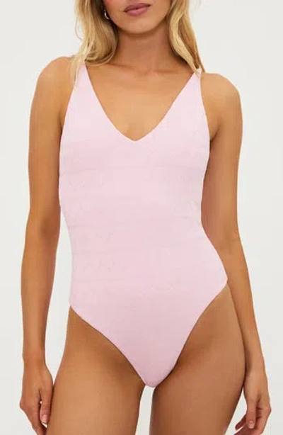 Beach Riot Reese Heart One-piece Swimsuit In Pink