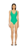 Beach Riot Reese Rib One-piece Swimsuit In Technicolor Green
