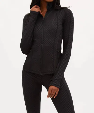 Beach Riot Reina Running Jacket In Black Embossed Check