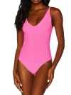 Beach Riot Reese Rib One-piece Swimsuit In Neon Pink