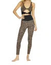 Beach Riot Reverse Leopard High Rise Yoga Athletic Leggings In Brown In Brown