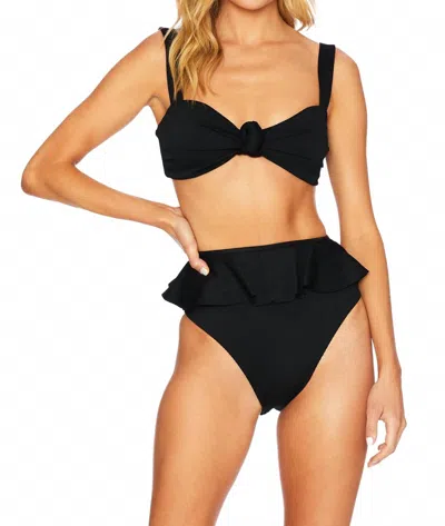 Beach Riot Ribbed Daisy Bottom In Black