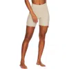 Beach Riot Ribbed High Waist Bike Shorts In Neutral