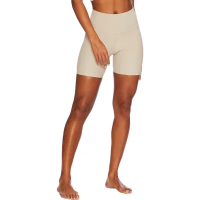 Beach Riot Ribbed High Waist Bike Shorts In Neutral