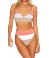 Beach Riot Riza Bikini Top In Coral Colorblock In Multi
