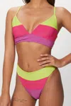Beach Riot Riza Top In Lime Punch Colorblock In Multi