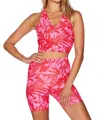 Beach Riot Ruby Top In Neon Hibiscus In Multi