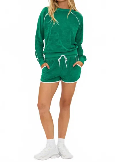 Beach Riot Rynn Velour Short In Green