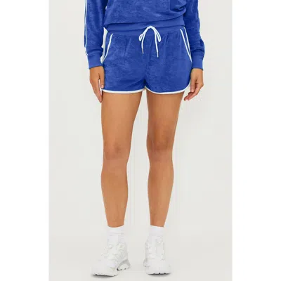 Beach Riot Rynn Velour Shorts In Riviera Azure
