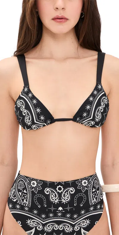 Beach Riot Saige Triangle Bikini Top In Black