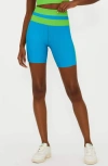 Beach Riot Samantha Colorblock Rib Bike Shorts In Palm Green Colorblock