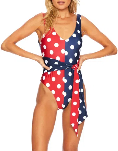 Beach Riot Samira One Piece In Patriotic Polka Dot In Multi